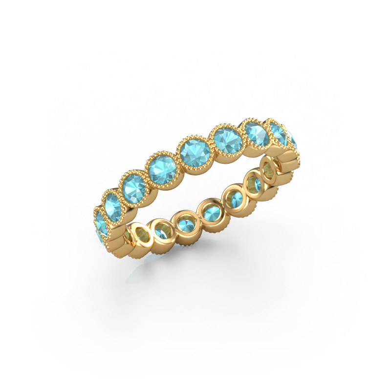 Image of Ring Mariam 0.07 585 gold Blue topaz 2.7 mm