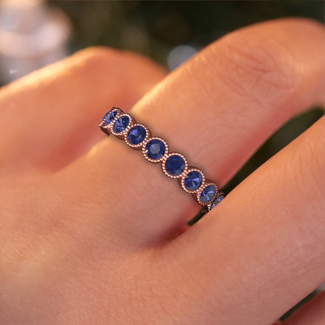Image of Ring Mariam 0.07 585 rose gold Sapphire 2.7 mm
