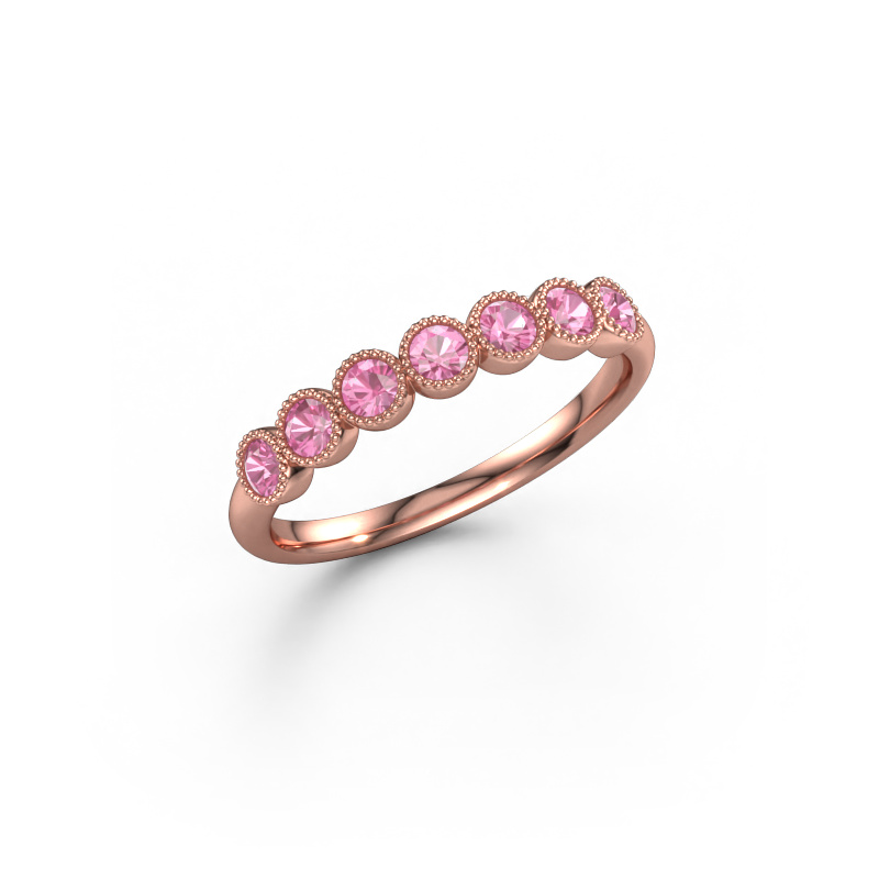 Afbeelding van Ring Mariam half 585 rosé goud Roze saffier 2.4 mm