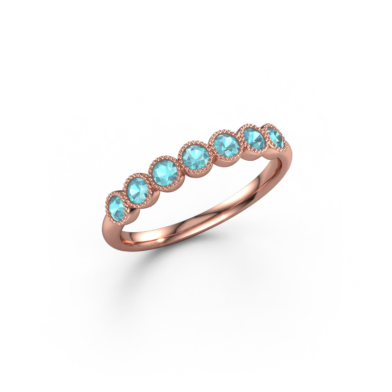 Image of Ring Mariam half 585 rose gold Blue topaz 2.4 mm