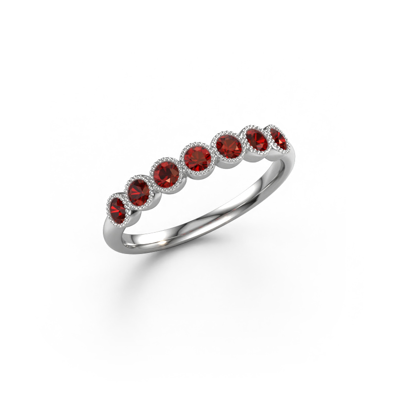 Image of Ring Mariam half 585 white gold Garnet 2.4 mm