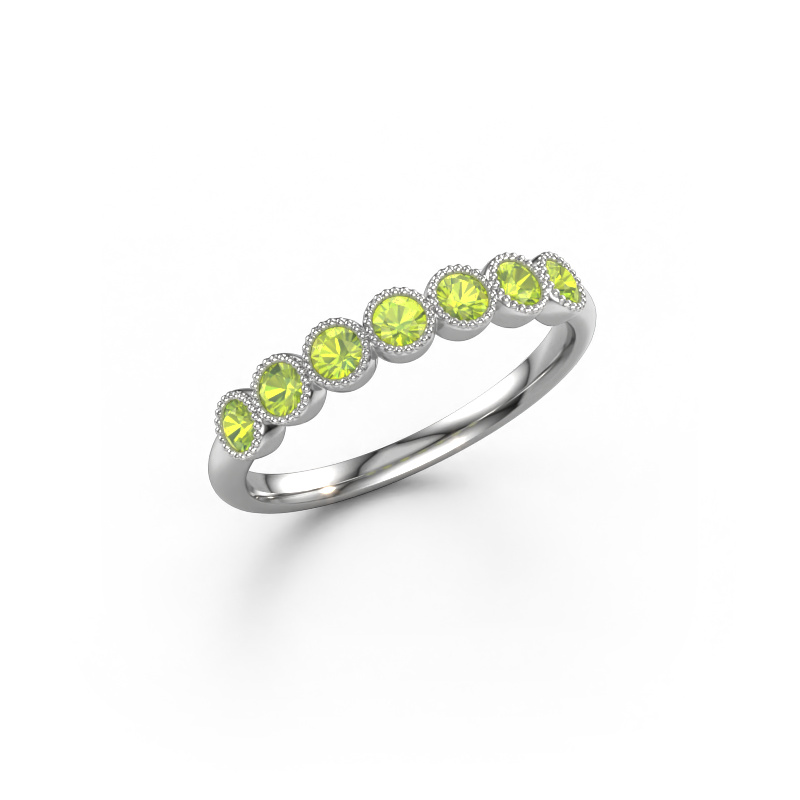 Image of Ring Mariam half 950 platinum Peridot 2.4 mm