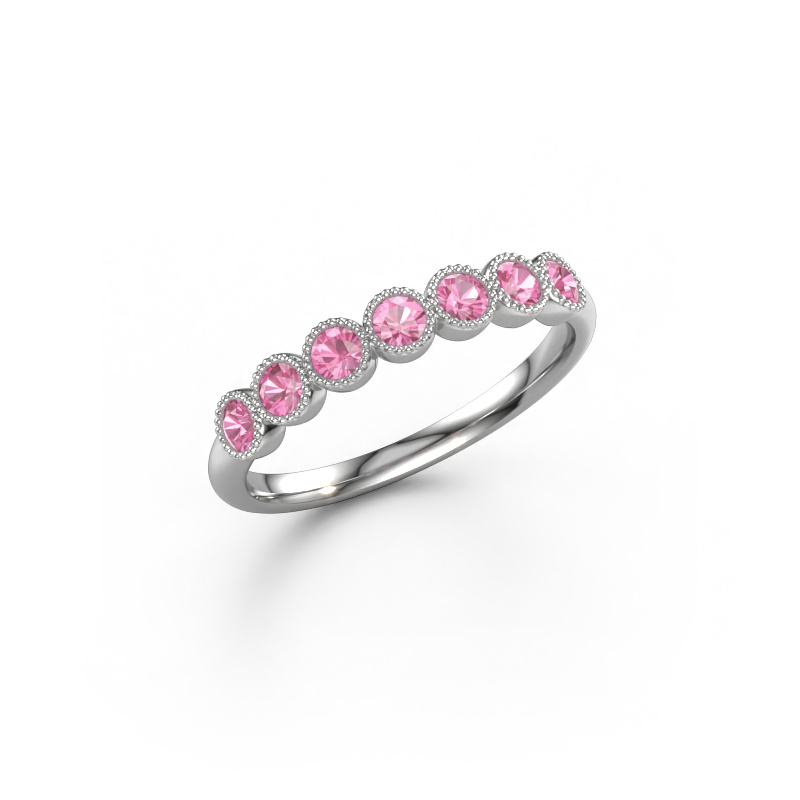 Bild von Ring Mariam half 585 Weißgold Pink Saphir 2.4 mm