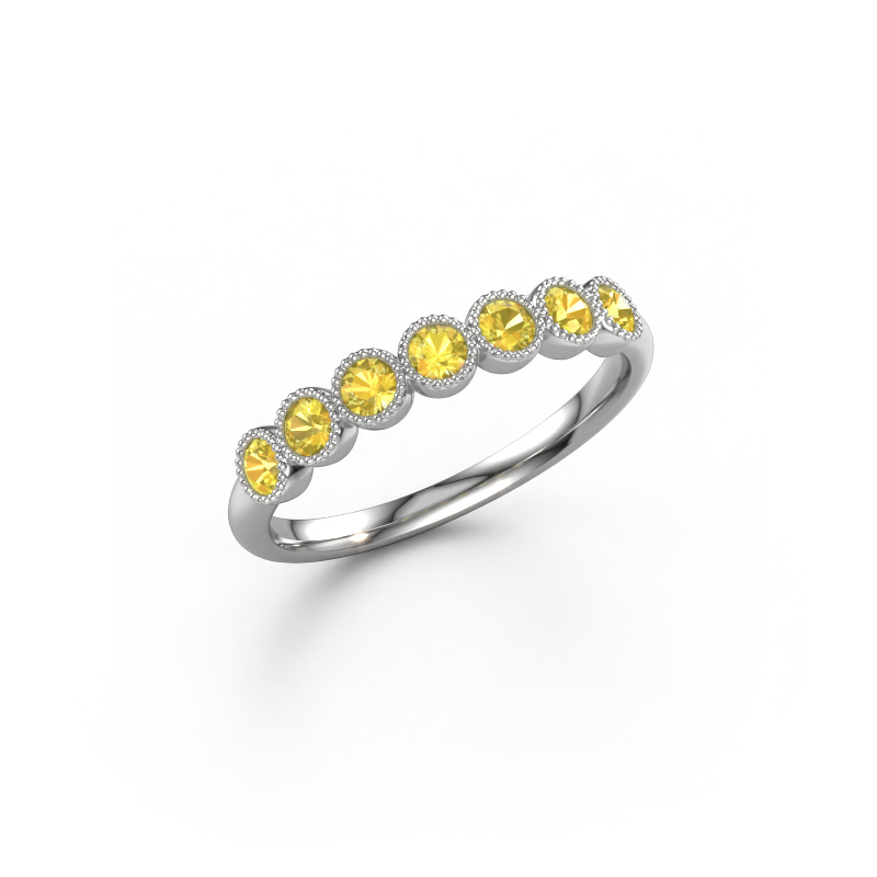 Image of Ring Mariam half 950 platinum Yellow sapphire 2.4 mm