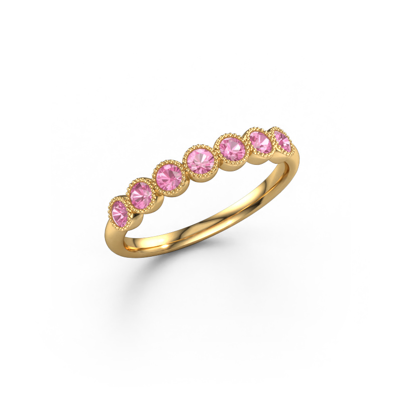 Image of Ring Mariam half 585 gold Pink sapphire 2.4 mm