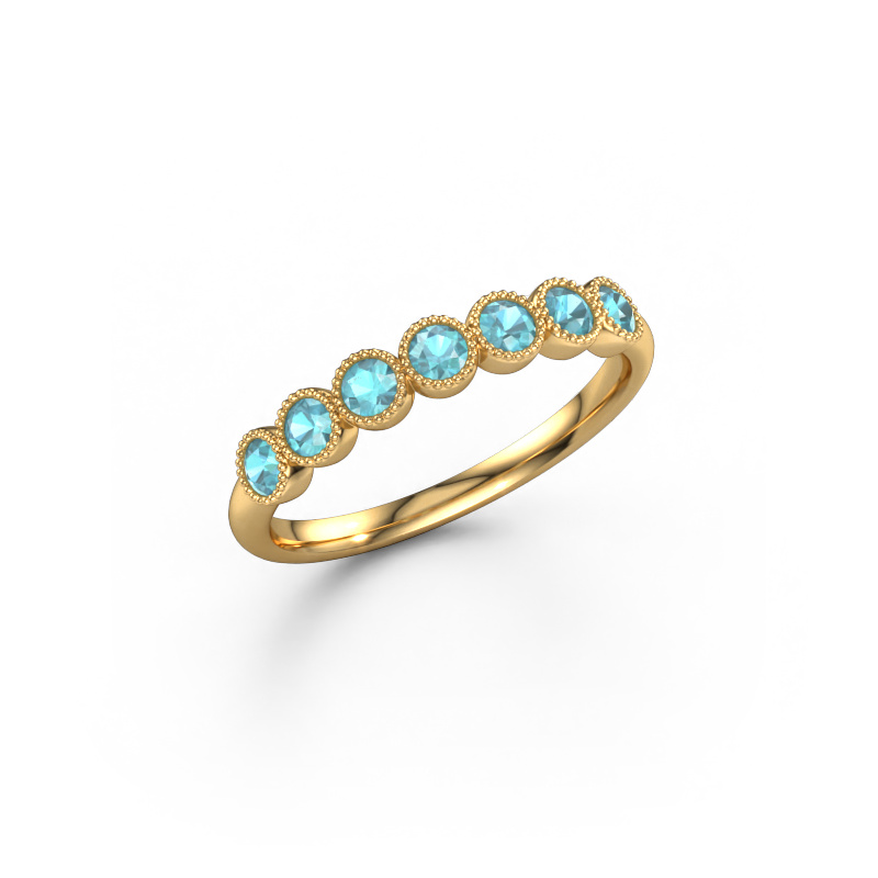 Image of Ring Mariam half 585 gold Blue topaz 2.4 mm