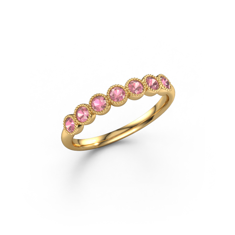 Image of Ring Mariam half 585 gold Tourmaline pink 2.4 mm