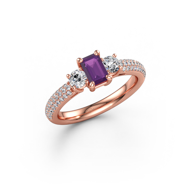 Bild av Förlovningsring Marielle EME 585 roséguld Ametist 6x4 mm