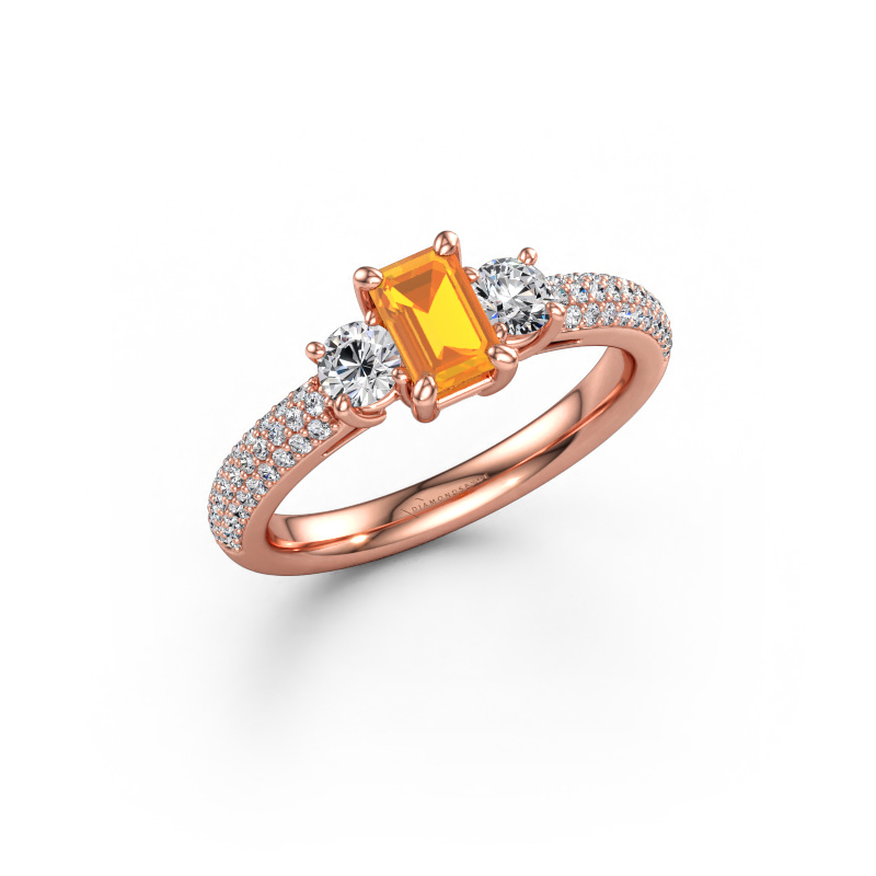 Immagine di Anello di fidanzamento Marielle EME 585 oro rosa Citrino 6x4 mm
