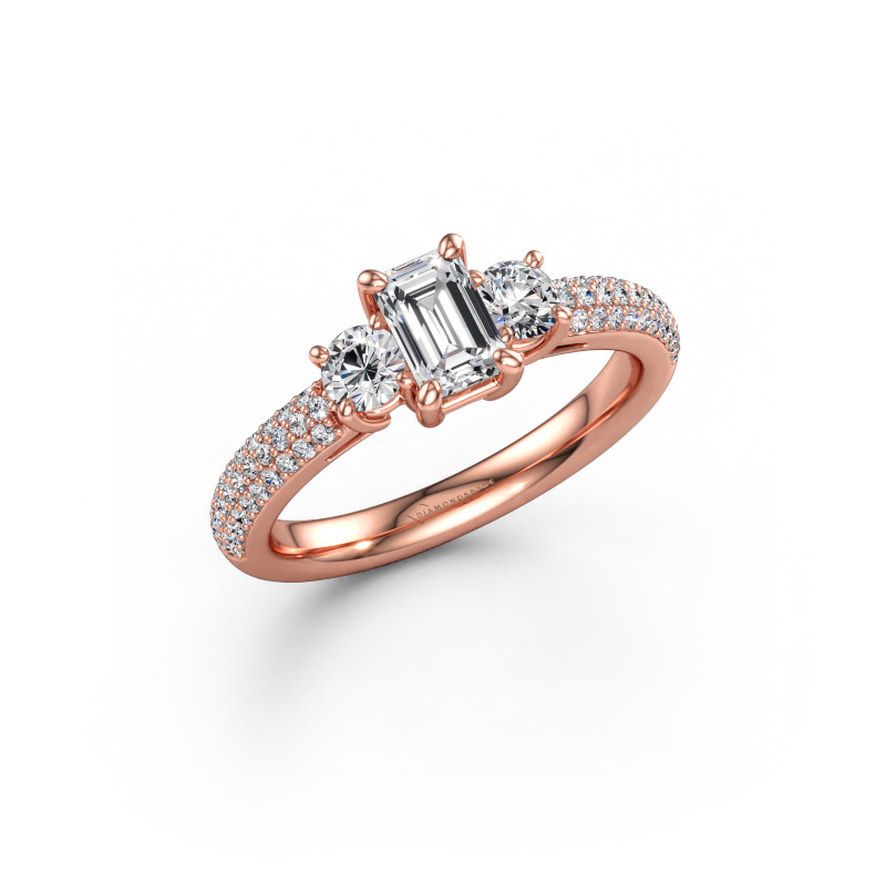 Immagine di Anello di fidanzamento Marielle EME 585 oro rosa Diamante a tua scelta 6x4 mm