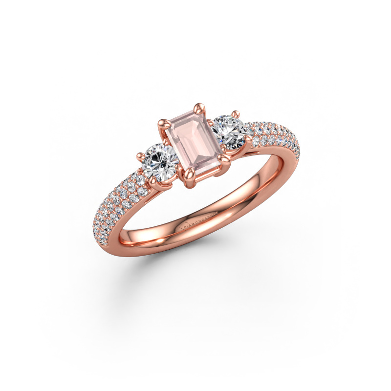 Immagine di Anello di fidanzamento Marielle EME 585 oro rosa Morganite champagne 6x4 mm