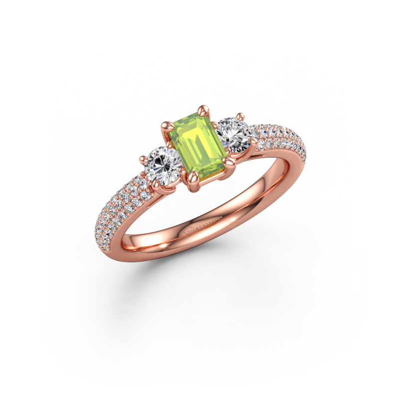 Bild av Förlovningsring Marielle EME 585 roséguld Peridot 6x4 mm