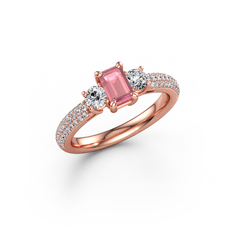 Bild av Förlovningsring Marielle EME 585 roséguld Rosa turmalin 6x4 mm