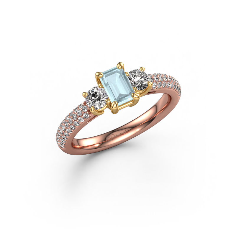 Bild von Verlobungsring Marielle EME 585 Roségold Aquamarin 6x4 mm