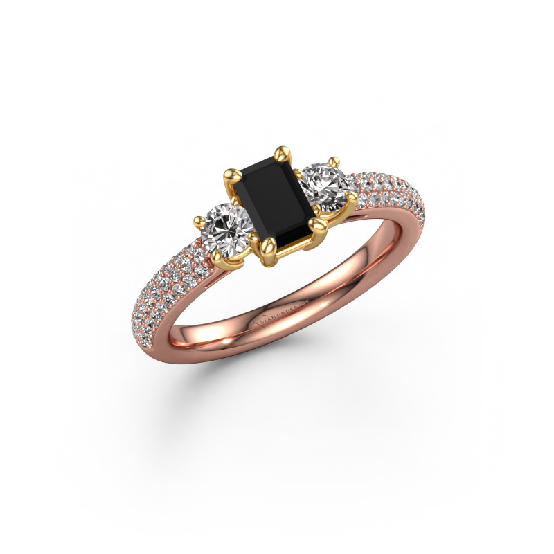 Afbeelding van Verlovingsring Marielle EME 585 rosé goud Zwarte diamant 1.51 crt
