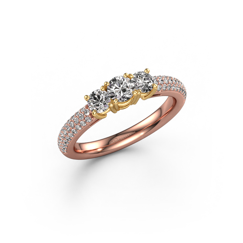 Image de Bague de fiançailles Marielle RND 585 or rose Diamant 0.920 crt