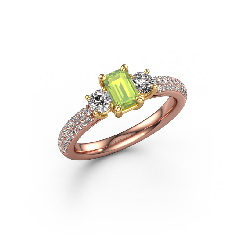 Image of Engagement ring Marielle EME 585 rose gold Peridot 6x4 mm