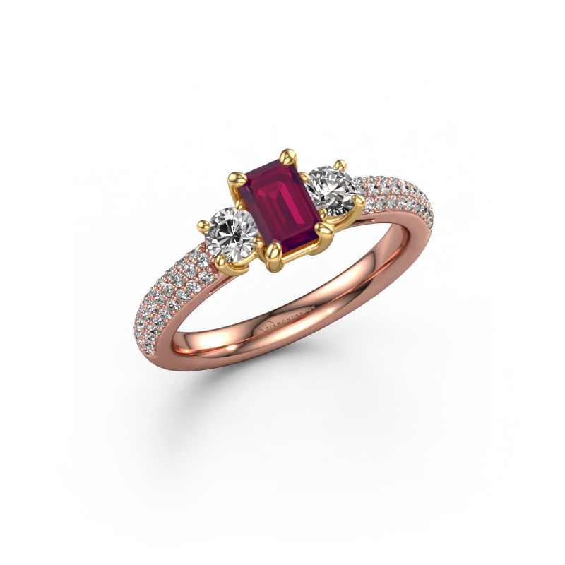 Bild von Verlobungsring Marielle EME 585 Roségold Rhodolit 6x4 mm