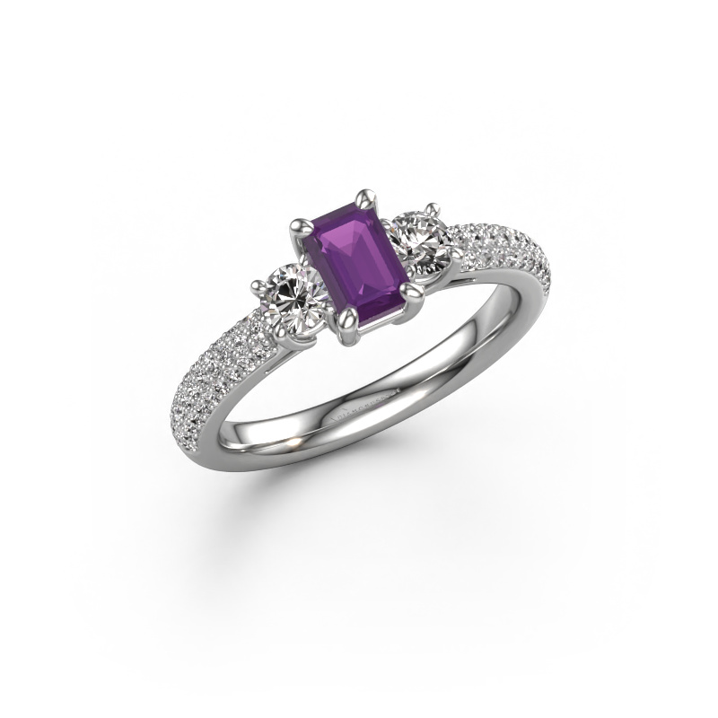 Bild von Verlobungsring Marielle EME 950 Platin Amethyst 6x4 mm