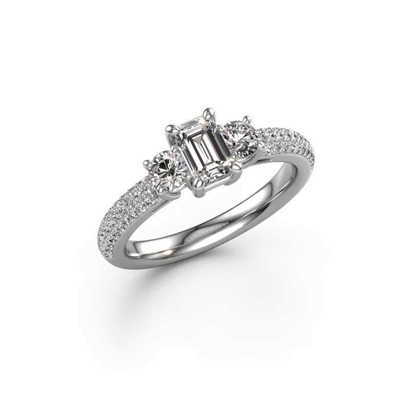 Image of Engagement ring Marielle EME 950 platinum Custom diamond 6x4 mm