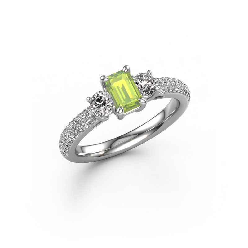 Bild von Verlobungsring Marielle EME 950 Platin Peridot 6x4 mm