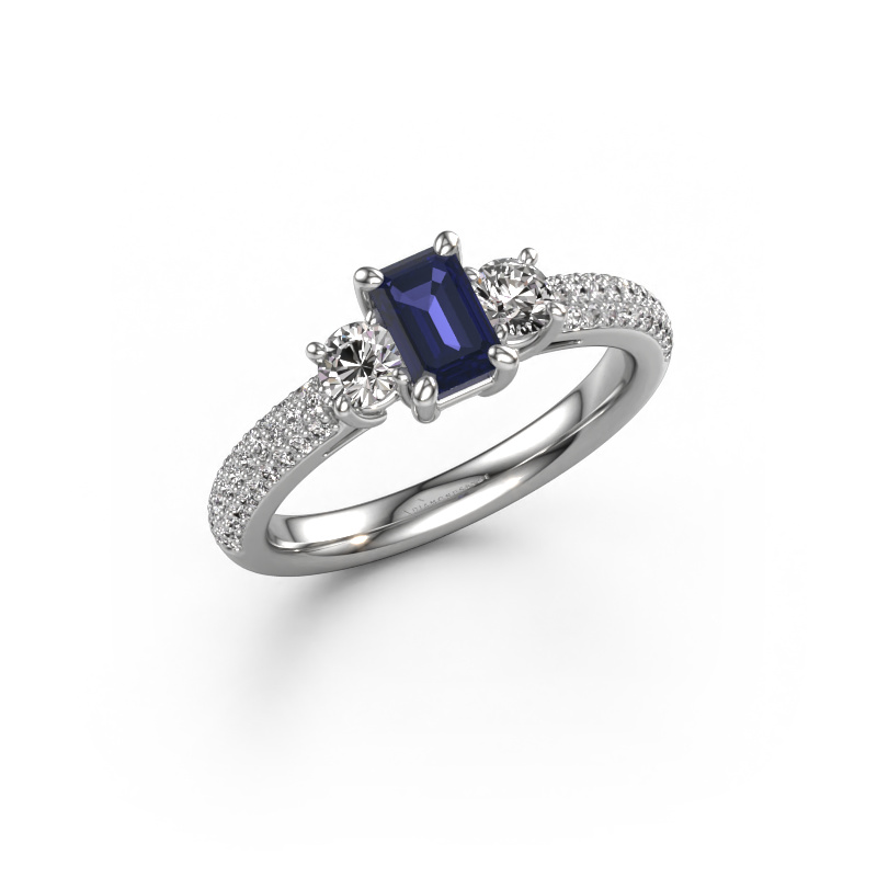 Bild von Verlobungsring Marielle EME 950 Platin Saphir 6x4 mm