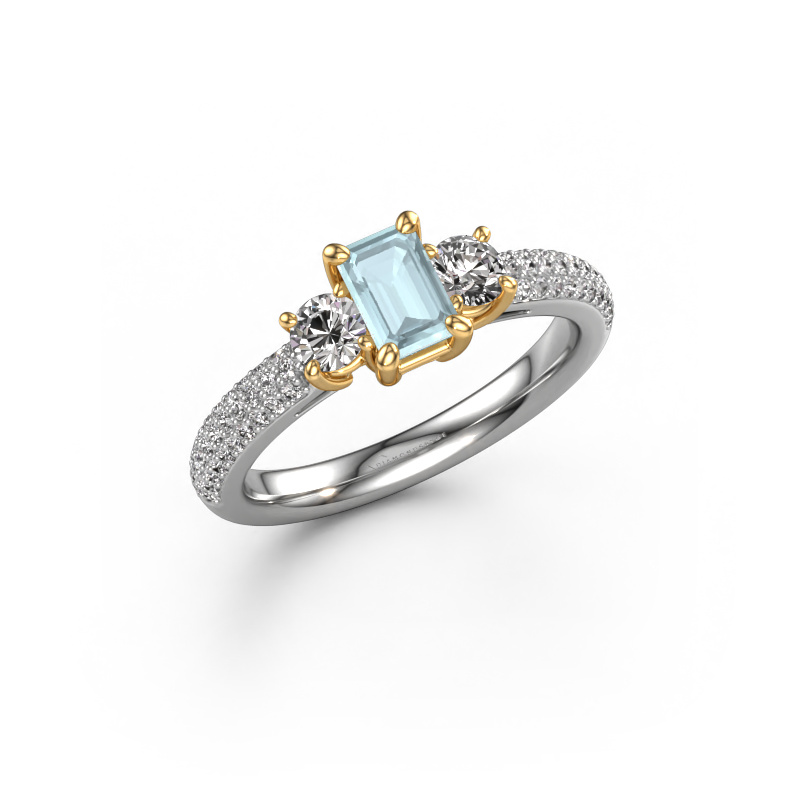 Bild von Verlobungsring Marielle EME 585 Weißgold Aquamarin 6x4 mm