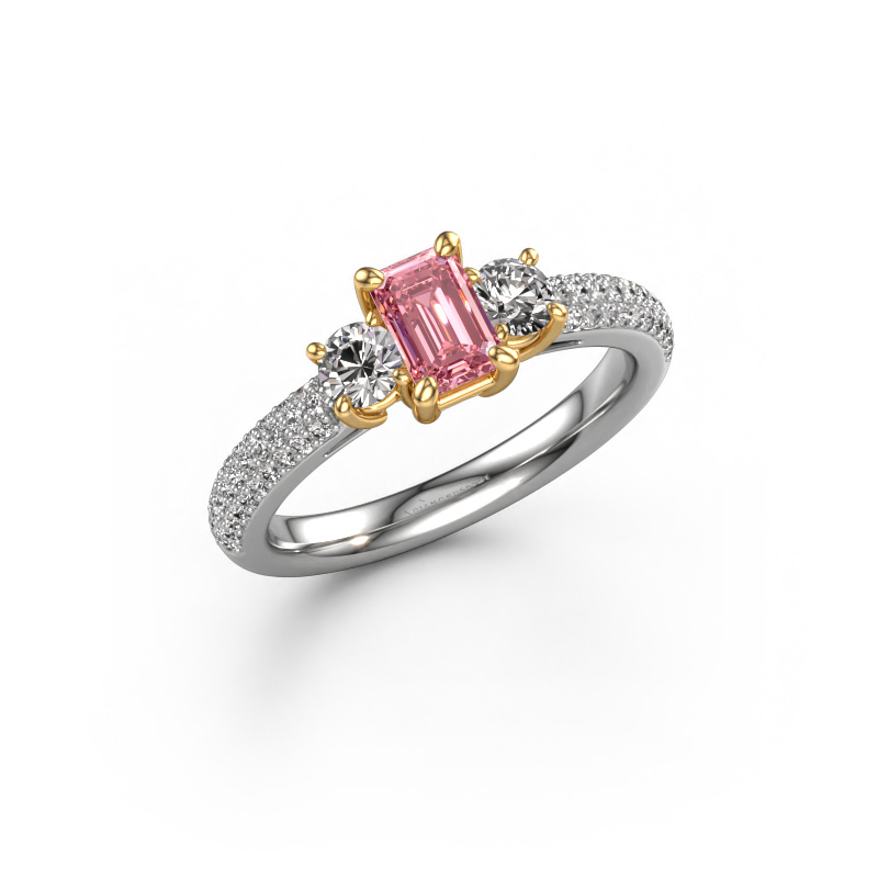 Bild von Verlobungsring Marielle EME 585 Weißgold Rosa Labordiamant 6x4 mm
