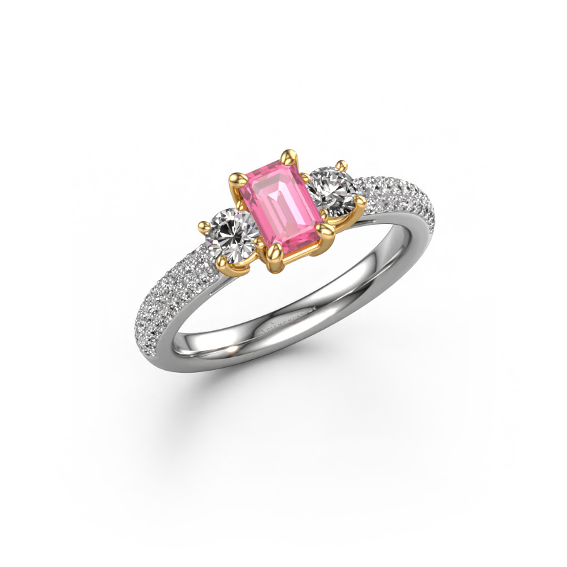 Bild von Verlobungsring Marielle EME 585 Weißgold Pink Saphir 6x4 mm