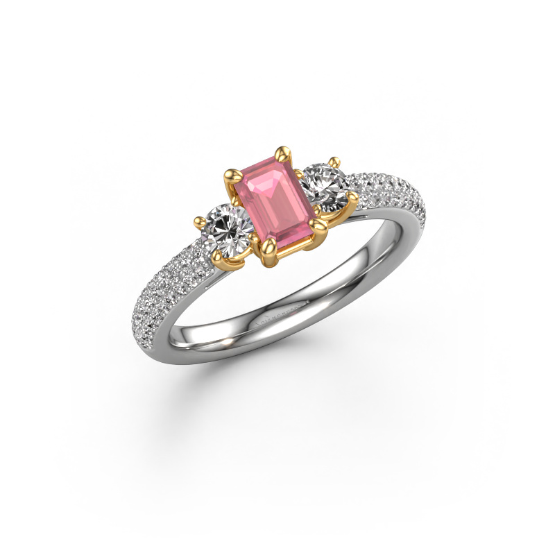 Image of Engagement ring Marielle EME 585 white gold Tourmaline pink 6x4 mm