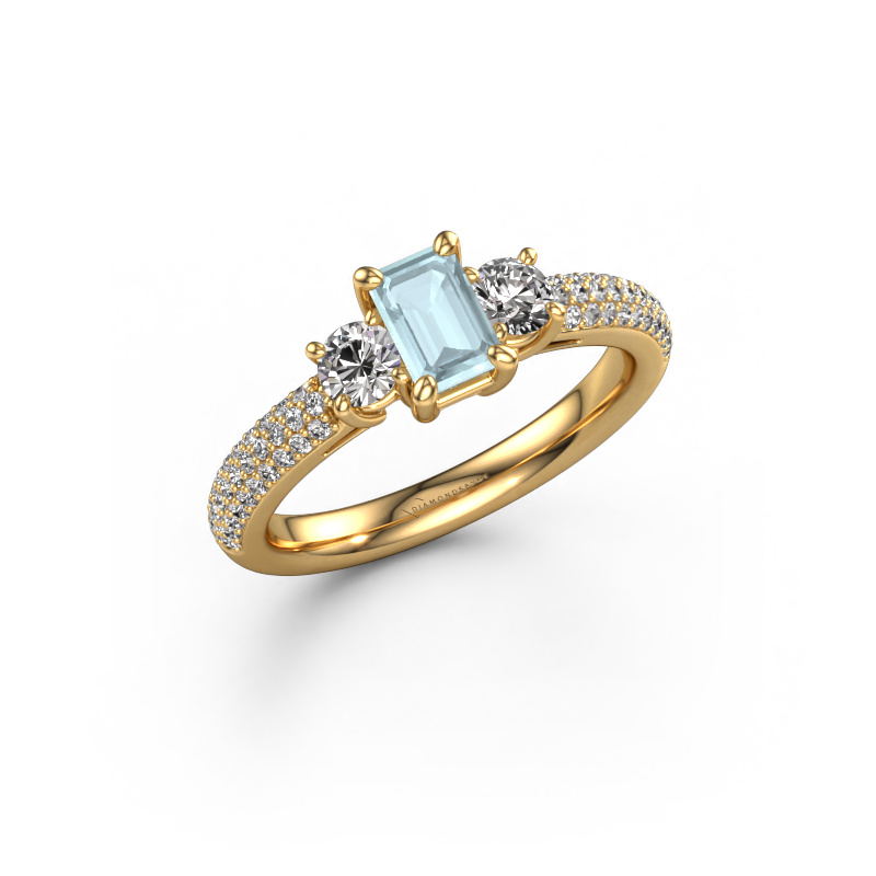 Bild von Verlobungsring Marielle EME 585 Gold Aquamarin 6x4 mm