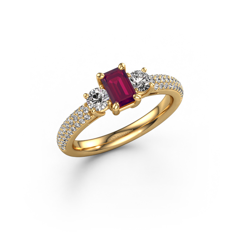 Bild von Verlobungsring Marielle EME 585 Gold Rhodolit 6x4 mm