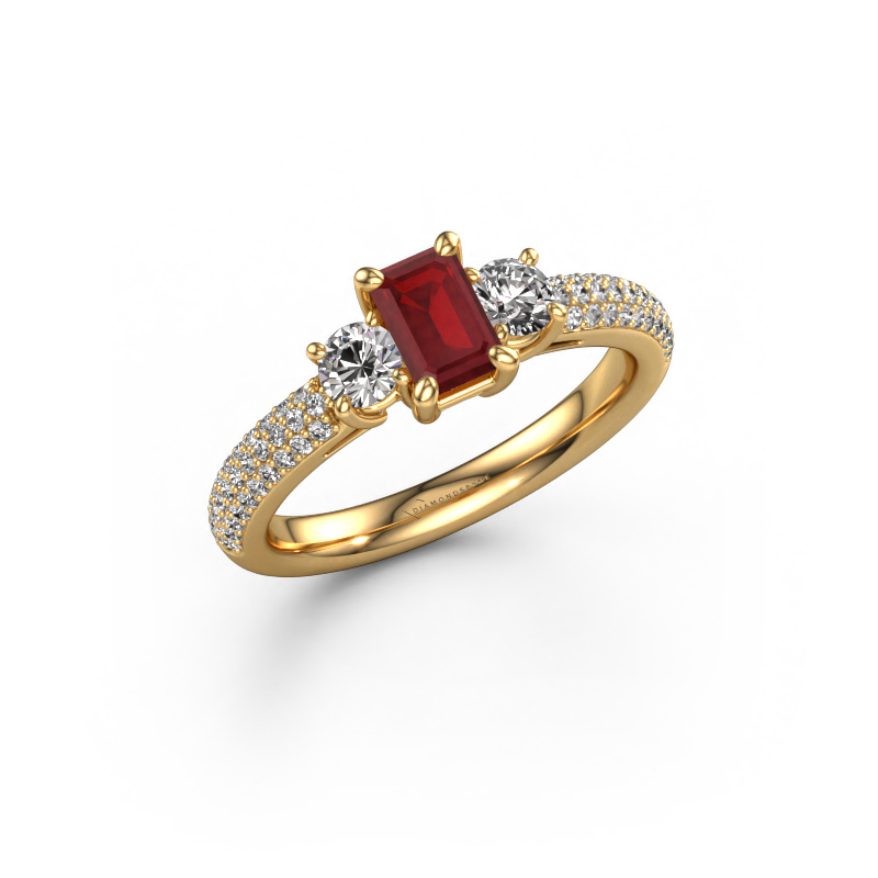 Image of Engagement ring Marielle EME 585 gold Ruby 6x4 mm