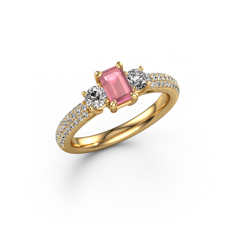 Bild von Verlobungsring Marielle EME 585 Gold Turmalin rosa 6x4 mm