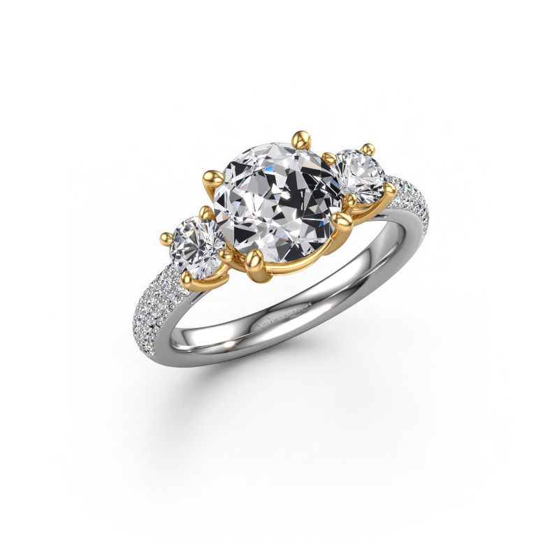 Image de Bague de fiançailles Marielle RND 585 or blanc Diamant synthétique 2.78 crt