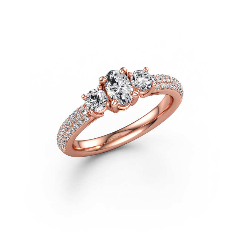 Immagine di Anello di fidanzamento Marielle OVL 585 oro rosa Diamante lab grown 1.27 crt