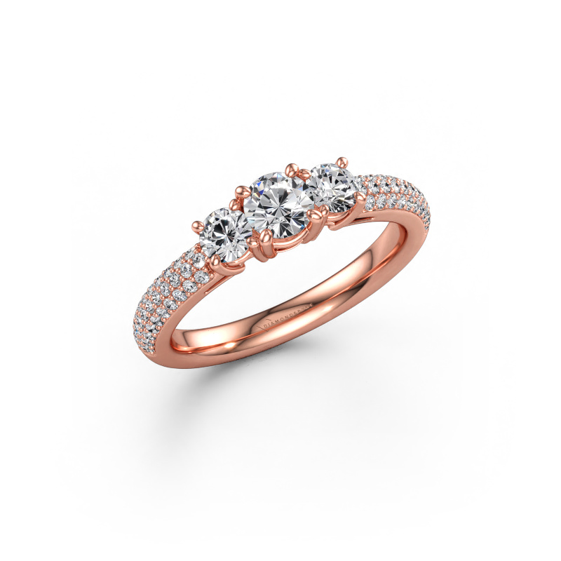 Immagine di Anello di fidanzamento Marielle RND 585 oro rosa Diamante 0.97 crt