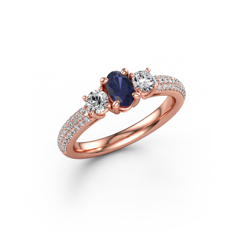Immagine di Anello di fidanzamento Marielle OVL 585 oro rosa Zaffiro 6.5x4.5 mm