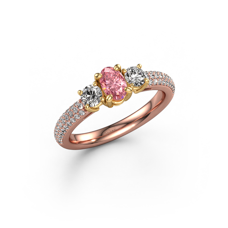 Bild von Verlobungsring Marielle OVL 585 Roségold Rosa Labordiamant 6.5x4.5 mm