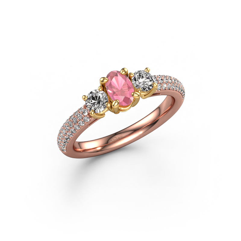 Bild von Verlobungsring Marielle OVL 585 Roségold Turmalin rosa 6.5x4.5 mm