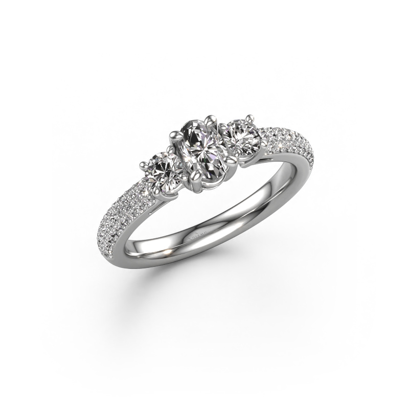 Image of Engagement ring Marielle OVL 950 platinum Lab grown diamond 1.27 crt