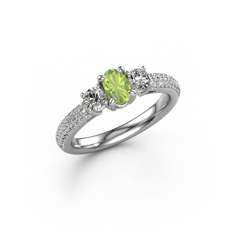 Bild von Verlobungsring Marielle OVL 950 Platin Peridot 6.5x4.5 mm