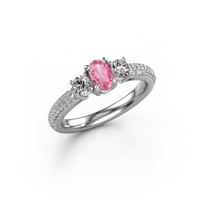 Bild von Verlobungsring Marielle OVL 950 Platin Pink Saphir 6.5x4.5 mm