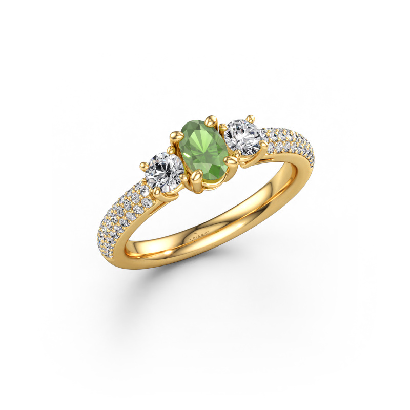Bild von Verlobungsring Marielle OVL 585 Gold Turmalin grün 6.5x4.5 mm
