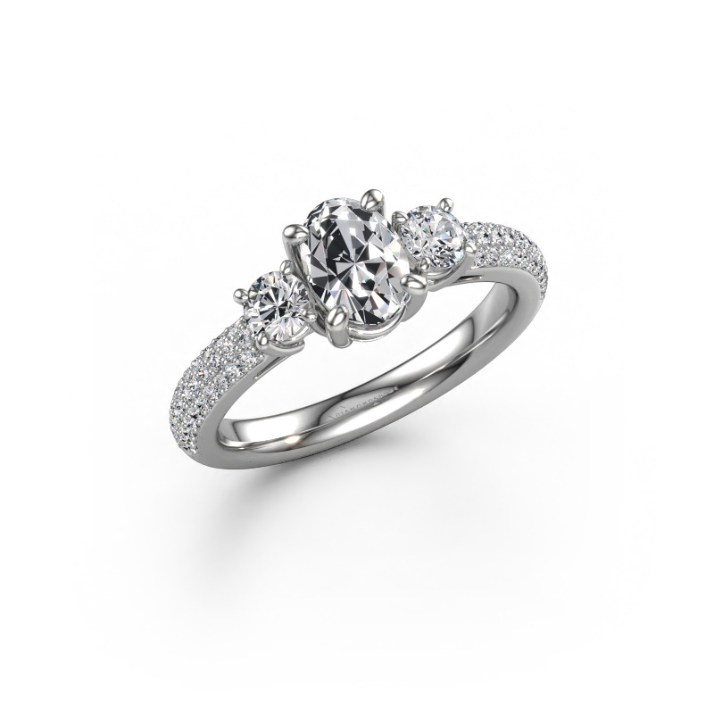 Image de Bague de fiançailles Marielle OVL 950 platine Diamant 1.37 crt