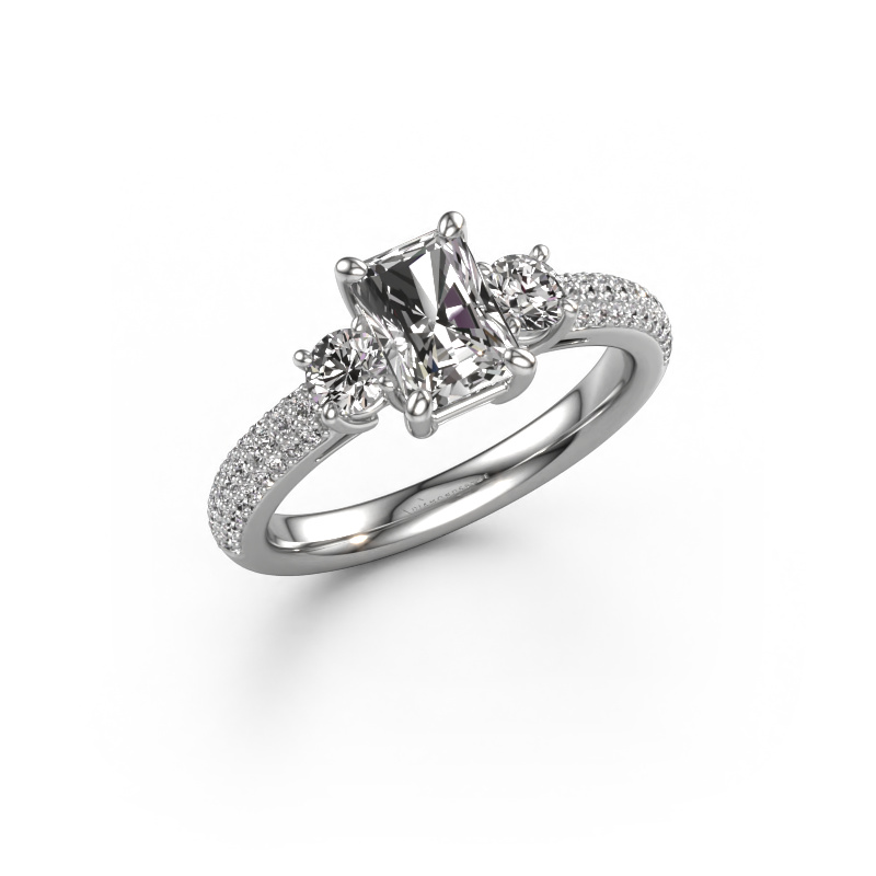 Image of Engagement ring Marielle RAD 585 white gold Lab-grown diamond 1.67 crt