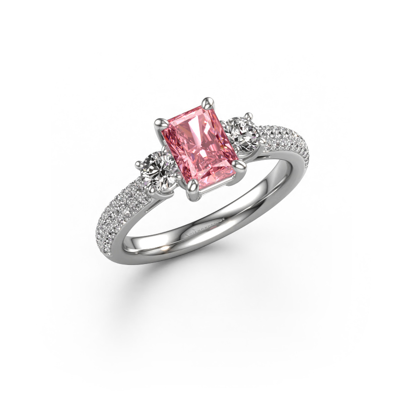 Bild von Verlobungsring Marielle RAD 950 Platin Rosa Labordiamant 7x5 mm