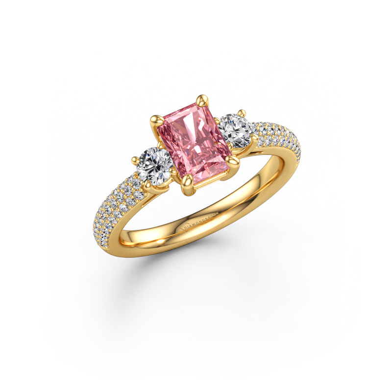 Immagine di Anello di fidanzamento Marielle RAD 585 oro Diamante lab grown rosa 7x5 mm