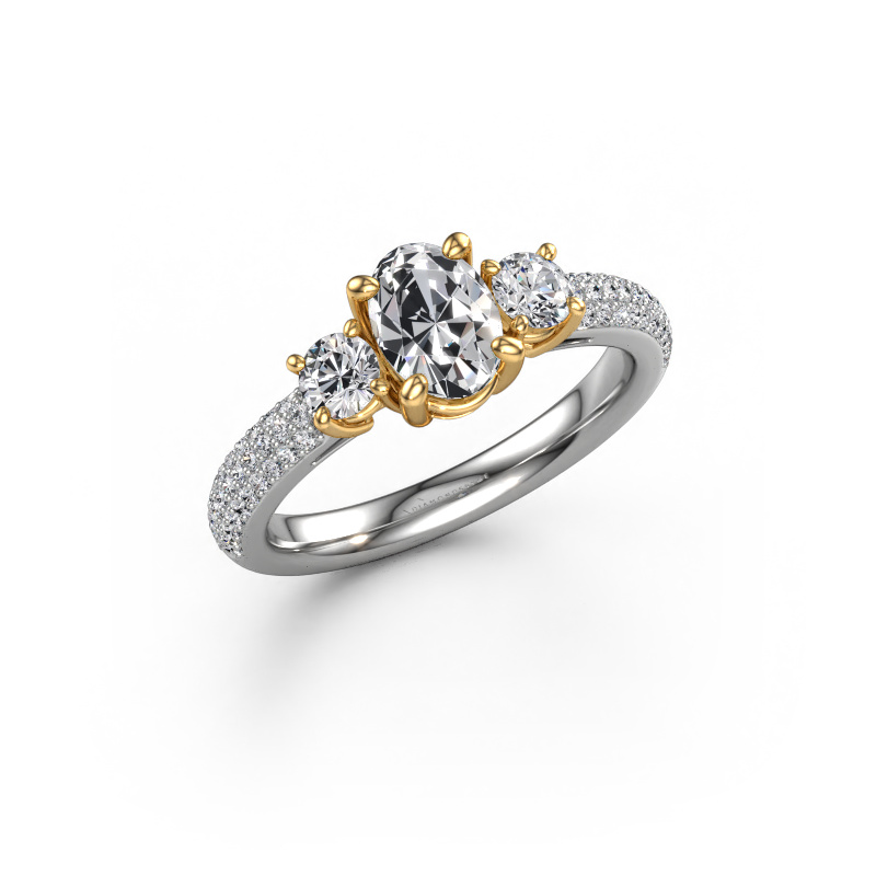 Image of Engagement ring Marielle OVL 585 white gold Diamond 1.47 crt