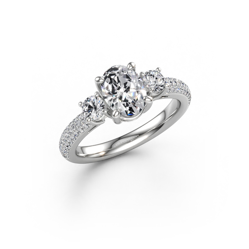 Bild av Förlovningsring Marielle OVL 585 vitt guld Diamant 1.77 crt